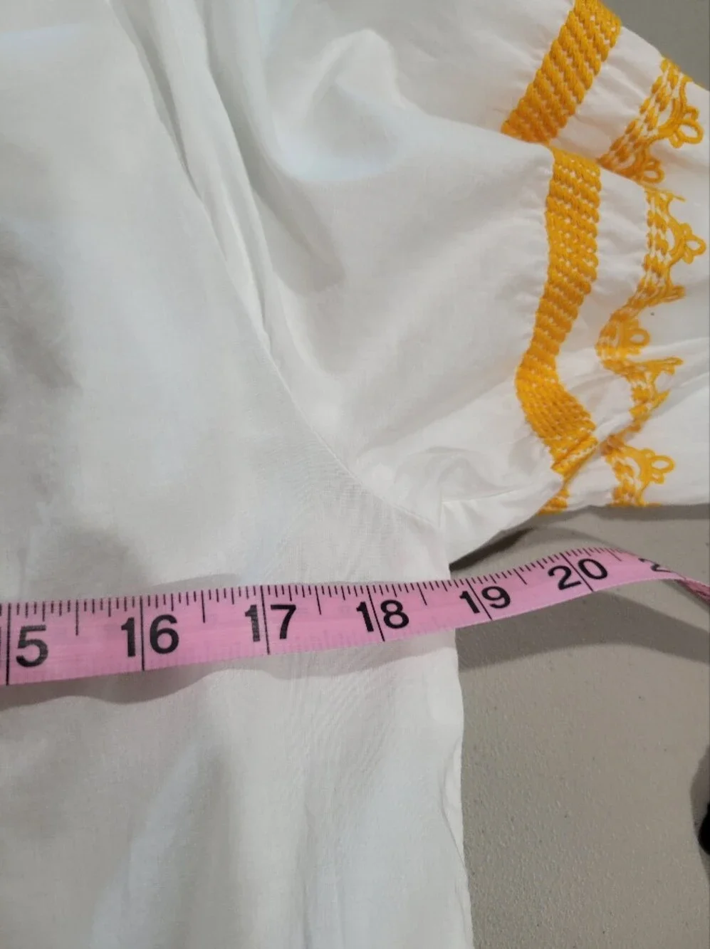 J. Crew White Peasant Tunic with Yellow Tassel Accents Boho